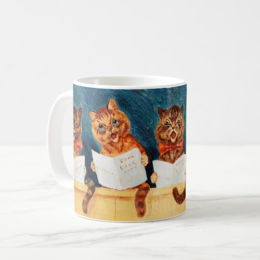 Fünf singende Katzen, Louis Wain Kaffeetasse (Vorderseite Links)