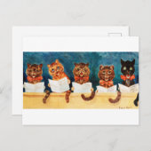 Fünf singende Katzen, Louis Wain Postkarte (Vorne/Hinten)