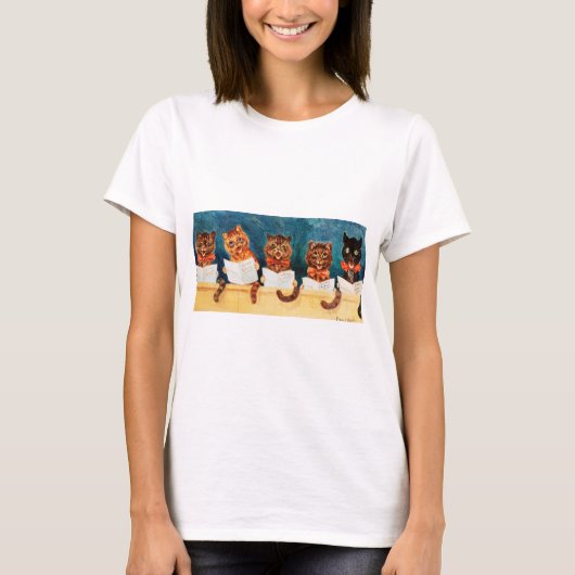 Fünf singende Katzen, Louis Wain T-Shirt (Vorderseite)