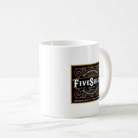 Fünf Solas Kaffeetasse (VorderseiteRechts)
