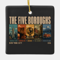 Fünf Stadtbezirke New York City NYC Illustration R