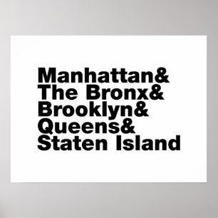 Fünf Stadtbezirke ~ New York City Poster