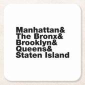 Fünf Städte ~ New York City Rechteckiger Pappuntersetzer (Vorderseite)