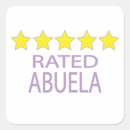 Fünf-Sterne-Abuela Quadratischer Aufkleber (Vorderseite)