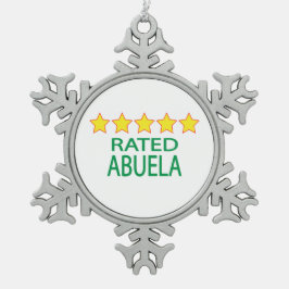 Fünf-Sterne-Abuela Schneeflocken Zinn-Ornament