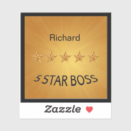 Fünf-Sterne-Boss Gold Aufkleber (Blatt)