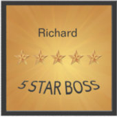 Fünf-Sterne-Boss Gold Aufkleber (Vorderseite)