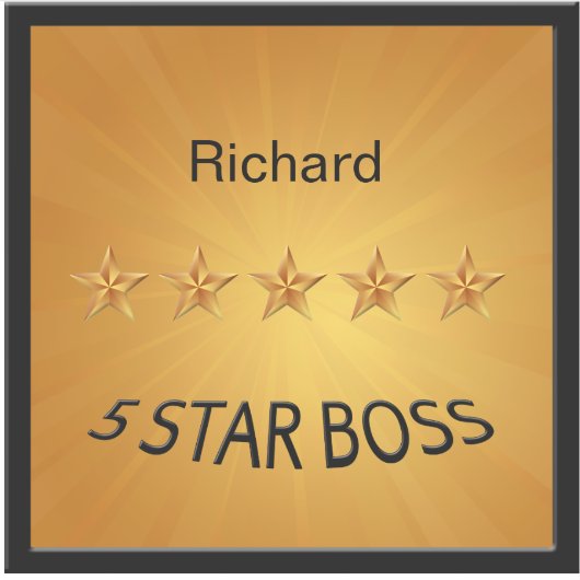 Fünf-Sterne-Boss Gold Aufkleber (Vorderseite)