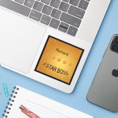 Fünf-Sterne-Boss Gold Aufkleber (Laptop mit iPhone)