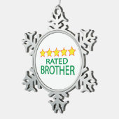 Fünf-Sterne-Bruder Schneeflocken Zinn-Ornament (Rechts)