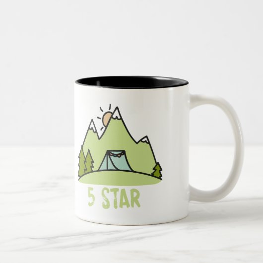 Fünf-Sterne-Camping Zweifarbige Tasse (Rechts)