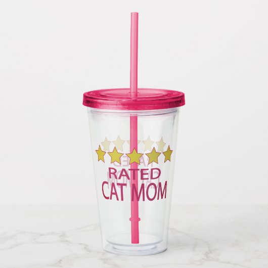 Fünf-Sterne-Cat-Mama Acryltrinkbecher (Vorderseite)