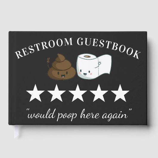 Fünf Sterne | Funny Bathroom Guest Book Gästebuch (Vorderseite)