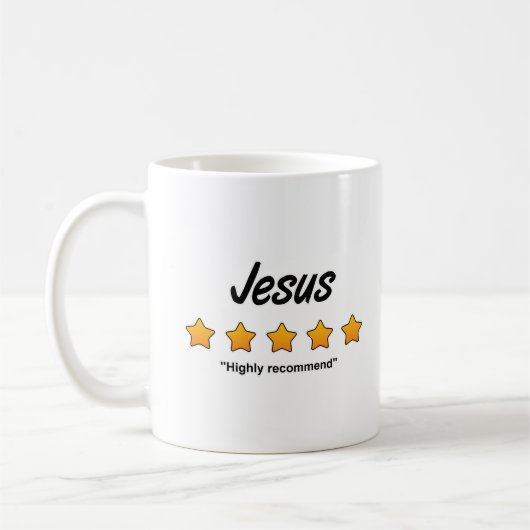 Fünf-Sterne-Jesus Kaffeetasse (Links)