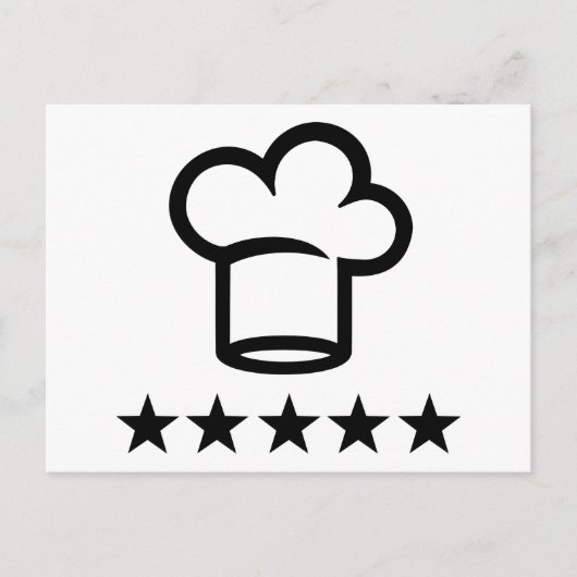Fünf Sterne Kochmütze Postkarte (Vorderseite)