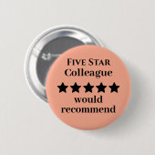 Fünf-Sterne-Kollegen-Button-Abzeichen Empfohlen Button (Vorne & Hinten)