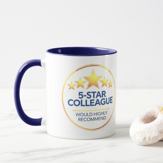 Fünf-Sterne-Kollegin, Workmate Gift, Review Tasse (Mit Donut)