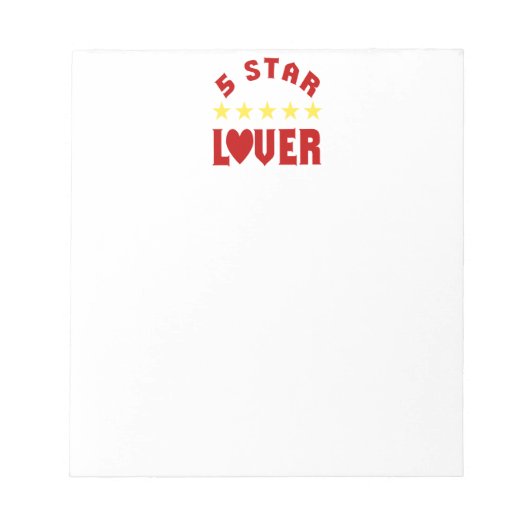 Fünf-Sterne-Lover Notizblock (Vorderseite)