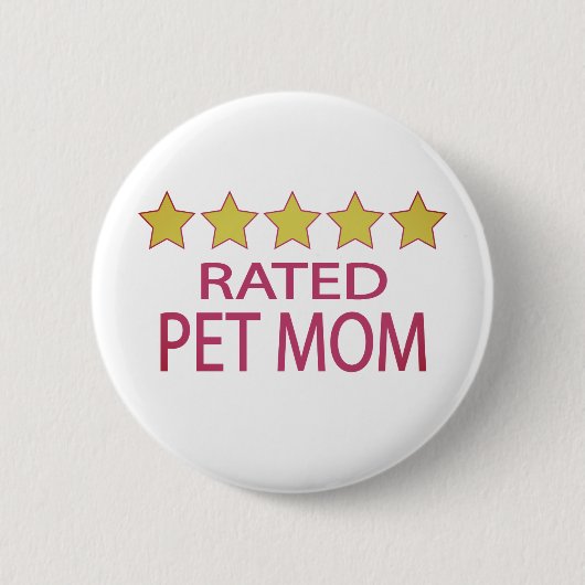 Fünf-Sterne-Mama für Haustiere Button (Vorderseite)