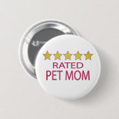 Fünf-Sterne-Mama für Haustiere Button (Vorne & Hinten)