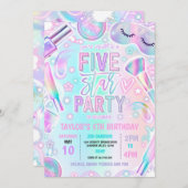 Fünf-Sterne-Party Pastel Wellness-Center Makeup 5. Einladung (Vorne/Hinten)