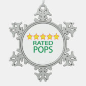 Fünf-Sterne-Pop Schneeflocken Zinn-Ornament (Vorderseite)
