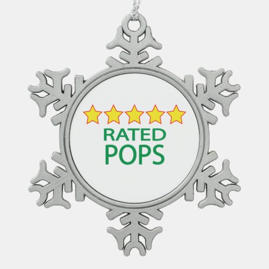 Fünf-Sterne-Pop Schneeflocken Zinn-Ornament (Vorderseite)
