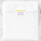 Fünf-Sterne-Tante Quadratischer Aufkleber (Tasche)