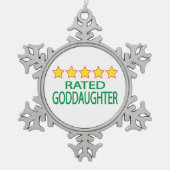 Fünf-Sterne-Tochter Schneeflocken Zinn-Ornament (Vorderseite)