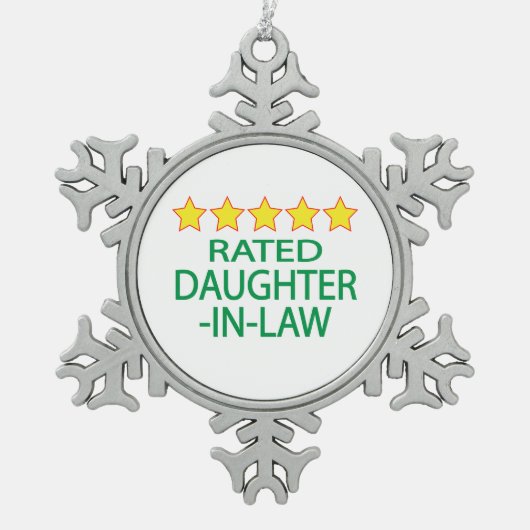 Fünf-Sterne-Tochter Schneeflocken Zinn-Ornament (Vorderseite)