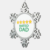 Fünf-Sterne-Vater Schneeflocken Zinn-Ornament (Rechts)