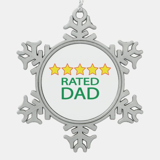 Fünf-Sterne-Vater Schneeflocken Zinn-Ornament (Vorderseite)