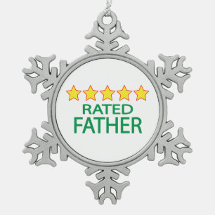 Fünf-Sterne-Vater Schneeflocken Zinn-Ornament