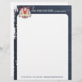 Fünf-Sternehummergabelmessertafel-Kochs-Catering Briefbogen (Vorne/Hinten)