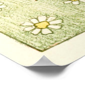 Fünf Storchen auf einer Wiese Poster (Ecke)