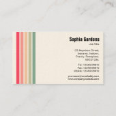 Fünf Streifen - Farben 01 (Creme) Visitenkarte (Rückseite)