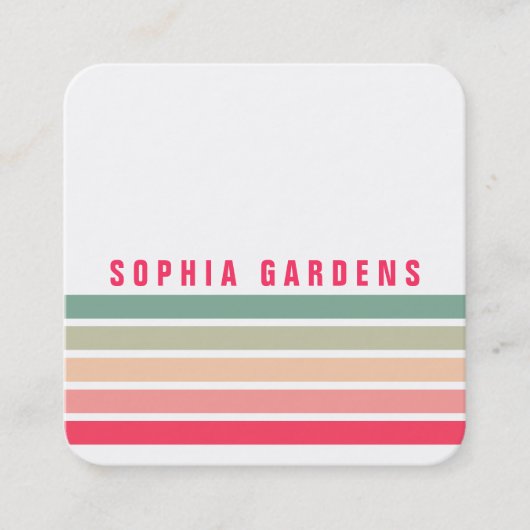 Fünf Streifen - Farben 01 Quadratische Visitenkarte (Vorderseite)