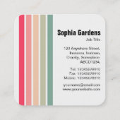 Fünf Streifen - Farben 01 Quadratische Visitenkarte (Rückseite)