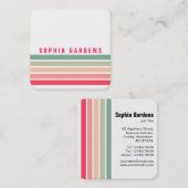 Fünf Streifen - Farben 01 Quadratische Visitenkarte (Vorne/Hinten)