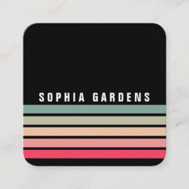 Fünf Streifen - Farben 01 - Schwarz Quadratische Visitenkarte