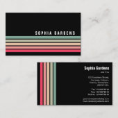 Fünf Streifen - Farben 01 - Schwarz Visitenkarte (Vorne/Hinten)