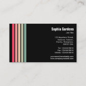 Fünf Streifen - Farben 01 - Schwarz Visitenkarte (Rückseite)