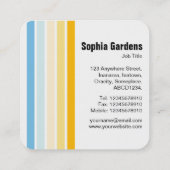 Fünf Streifen - Farben 02 Quadratische Visitenkarte (Rückseite)