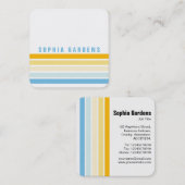 Fünf Streifen - Farben 02 Quadratische Visitenkarte (Vorne/Hinten)