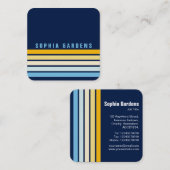 Fünf Streifen - Farben 02 Quadratische Visitenkarte (Vorne/Hinten)