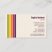 Fünf Streifen - Farben 03 (Cremekarte) Visitenkarte (Rückseite)