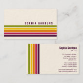 Fünf Streifen - Farben 03 (Cremekarte) Visitenkarte (Vorne/Hinten)