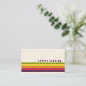 Fünf Streifen - Farben 03 (Cremekarte) Visitenkarte (Stehend Vorderseite)
