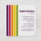 Fünf Streifen - Farben 03 Quadratische Visitenkarte (Rückseite)