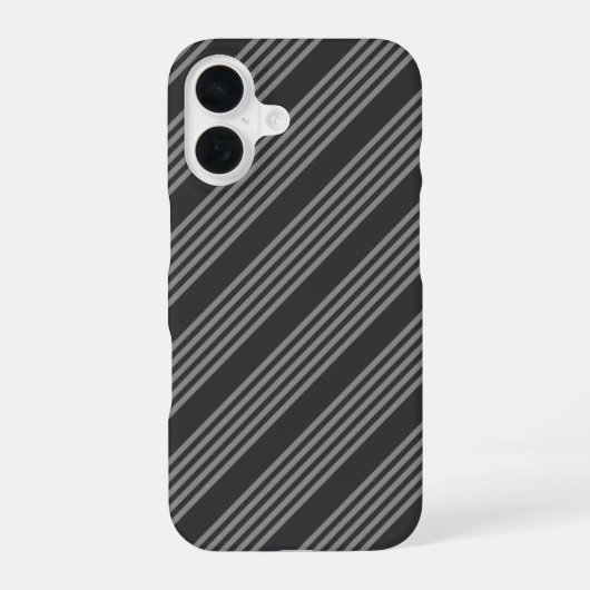 Fünf Streifen, grau und kohlefrei iPhone 16 Hülle (Rückseite)